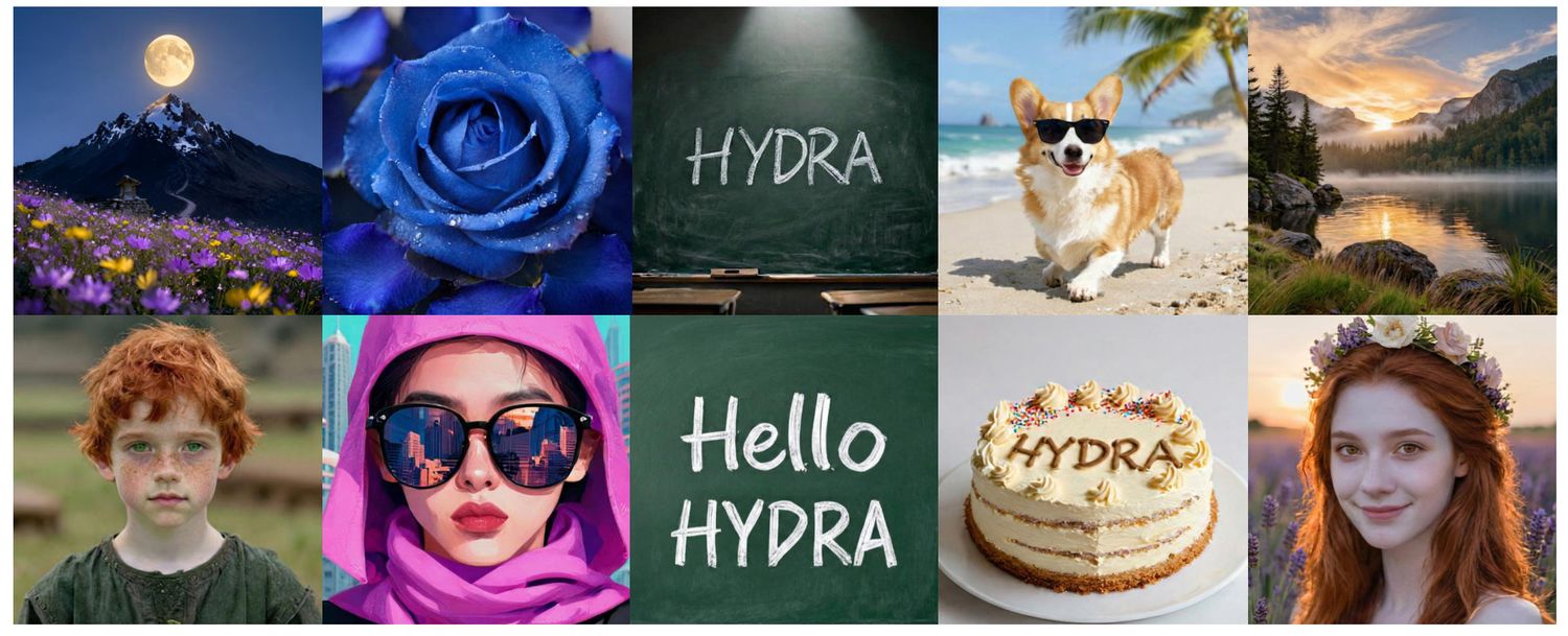 HYDRA text-to-image generation examples.